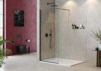 Душевая перегородка CEZARES LIBERTA-L-1-85-C-NERO прозрачное, профиль черный фото в интернет-магазине Русалия