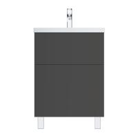 M90FSX06022GM32 GEM, База под раковину, напольная, 60 см, 2 ящика push-to-open, графит матовый Am.Pm фото в интернет-магазине Русалия