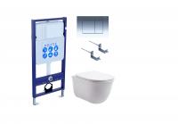 Set AQUATEK КЛАССИК (рама AQUATEK Standard INS-0000012 с звукоиз.прокладкой+крепеж KKI-0000002+кнопкаKDI-0000010+унитаз КЛАССИК AQ1111-00 с крышкой-сиденьем soft-close) фото в интернет-магазине Русалия