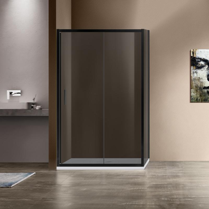 Душевой уголок Garda VSR-1G9012CGB, 1200*900, черный, стекло тонированное Vincea