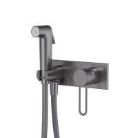 Встраиваемый смеситель с гигиеническим душем IDDIS Duna с защитным клапаном, графит матовый (DUNGMV0i08) фото в интернет-магазине Русалия