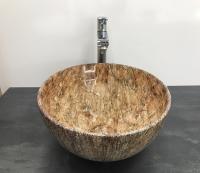 Раковина накладная круглая под коричневый камень MNC 489 CeramaLux фото в интернет-магазине Русалия
