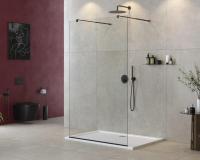 Душевая перегородка CEZARES LIBERTA-L-2-115-C-NERO прозрачное, профиль черный фото в интернет-магазине Русалия