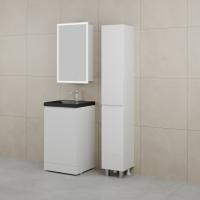 Тумба напольная "БАТЛЕР" под ASTI 500 Люкс антискрейтч белый глянец PLUS + Умывальник ASTI 500x450 кварц, антрацит Style Line фото в интернет-магазине Русалия