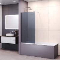 Шторка на ванну RGW SC-051 600, стекло тонированное, профиль хром фото в интернет-магазине Русалия