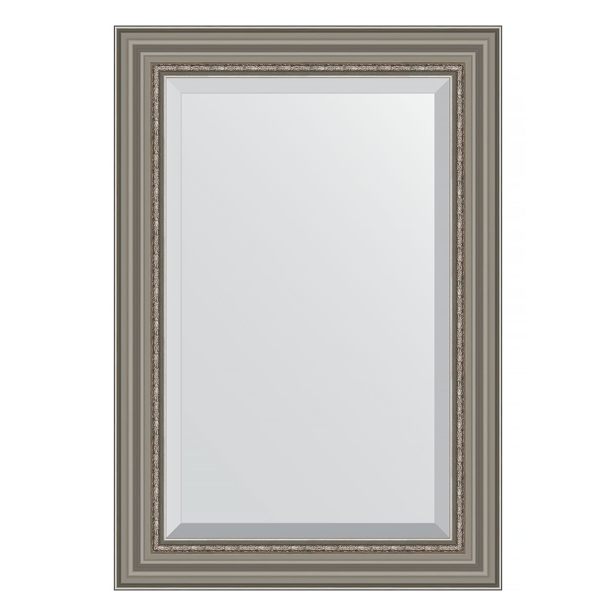 Зеркало настенное с фацетом EVOFORM в багетной раме римское серебро, 66х96 см, BY 1277