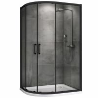 Душевой уголок ABBER Schwarzer Diamant AG01190B 90х100 асимметричный, профиль черный, прозрачное стекло фото в интернет-магазине Русалия