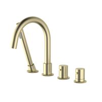 Смеситель для ванны с душем, врезной с термостатом Timo Saona золото матовое (2330/17Y) фото в интернет-магазине Русалия