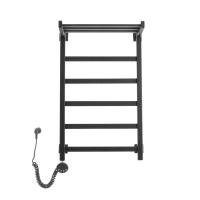 Электрический полотенцесушитель Квадро Плюс с полкой П6 500х800 EL черный, черный, матовый Domoterm фото в интернет-магазине Русалия