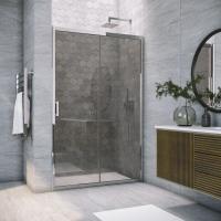 Душевая дверь ZP TUR NOVO h1900 120 08 07, 120 см, стекло тонированное, профиль глянцевый хром Vegas-Glass фото в интернет-магазине Русалия