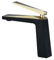 Смеситель для умывальника VENTURO черный + золото 381-B фото в интернет-магазине Русалия