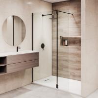 Душевая перегородка RGW WA-050B (WA-002B + Z-070B) 1100, стекло прозрачное, профиль черный фото в интернет-магазине Русалия