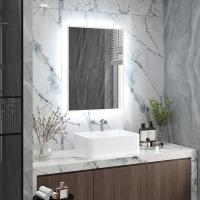 Зеркало с подсветкой Meridian White 600х800 бесконтактный овальный сенсор (в углу под 45°), открытая подсветка, реверсивное крепление ЗЛП4033 Continent фото в интернет-магазине Русалия