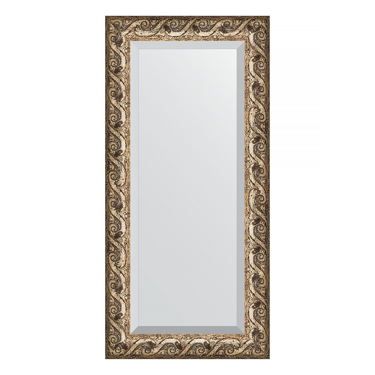 Зеркало настенное с фацетом EVOFORM в багетной раме фреска, 56х116 см, BY 1249