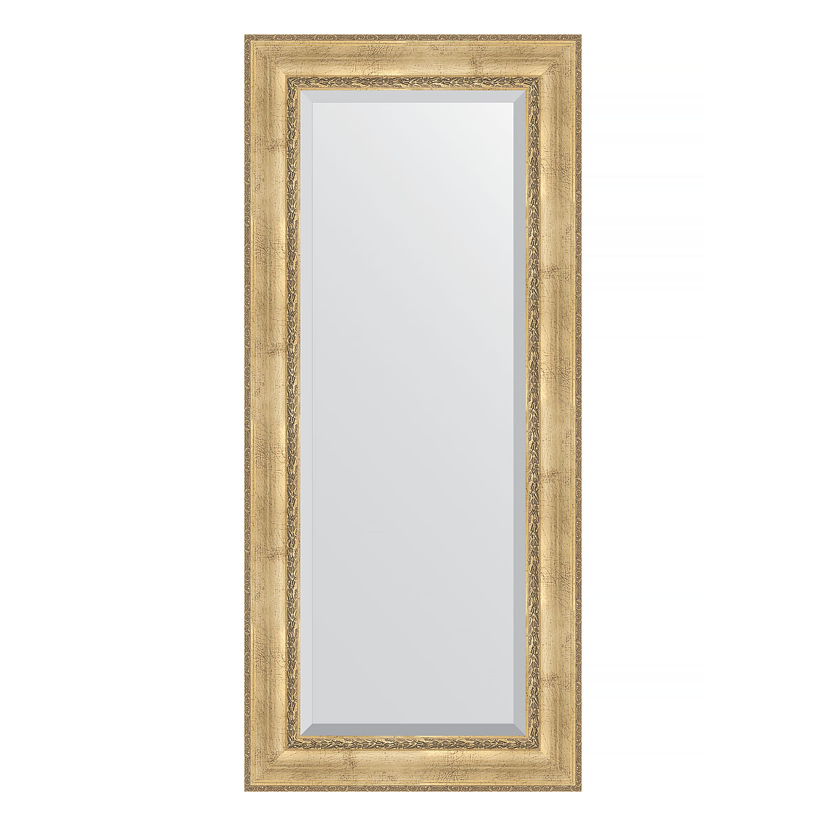 Зеркало настенное с фацетом EVOFORM в багетной раме состаренное серебро с орнаментом, 72х162 см, BY 3584