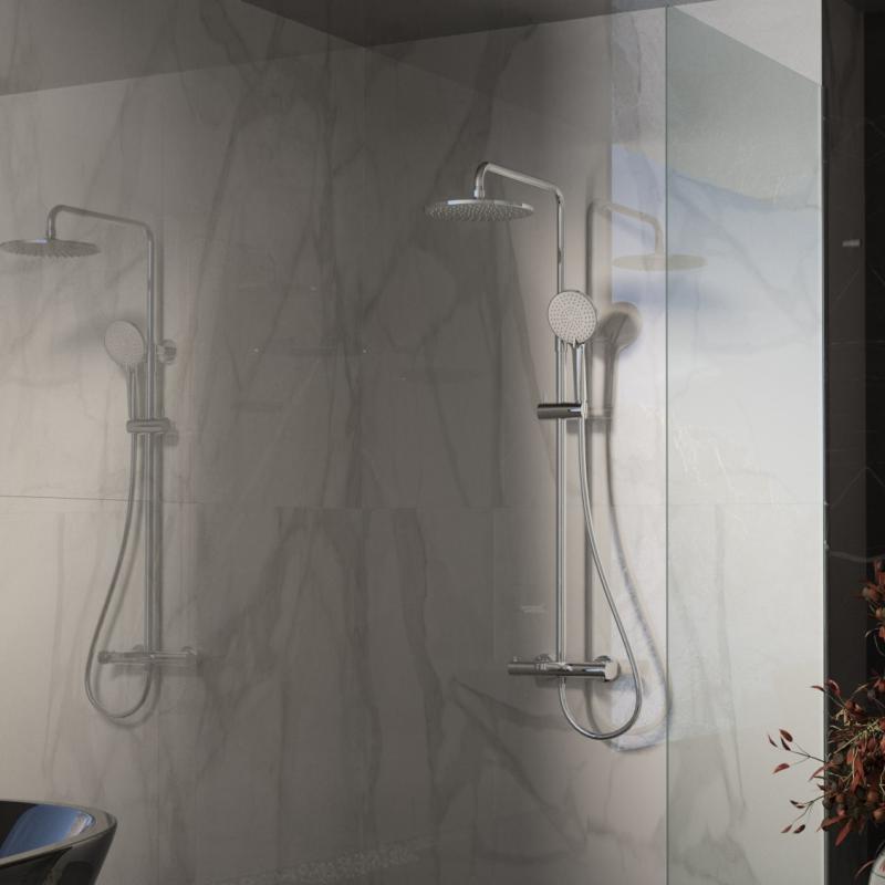 Душевая стойка Rondo VSFS-1R1CH с изливом, хром Vincea