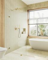 Душевая перегородка коннектор стена-стекло 1950*890 8 мм Бесцветное MGD-260-3 Maybah Glass фото в интернет-магазине Русалия