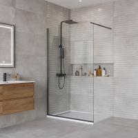 Душевая перегородка BelBagno KRAFT-L-1-110-C-NERO Belbagno фото в интернет-магазине Русалия