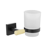 Стакан для ванной комнаты Rose RG3012H, золото/черный фото в интернет-магазине Русалия