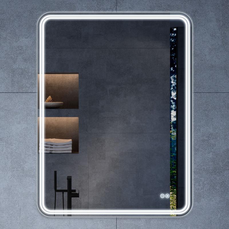 Зеркало LED VLM-3MA600-2 600х800 c сенсорным выключателем и диммером, антизапотевание Vincea