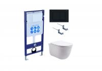 Set AQUATEK КЛАССИК (рама AQUATEK Standard INS-0000012 с звукоиз.прокладкой+крепеж KKI-0000002+кнопкаKDI-0000012+унитаз КЛАССИК AQ1111-00 с крышкой-сиденьем soft-close) фото в интернет-магазине Русалия