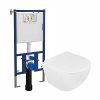 Сет LORANTO Инсталляция + Унитаз подвесной ESTER 360х485х320 с системой смыва Торнадо, в комплекте с быстросъемным сиденьем микролифт, дюропласт (4501+87265) фото в интернет-магазине Русалия