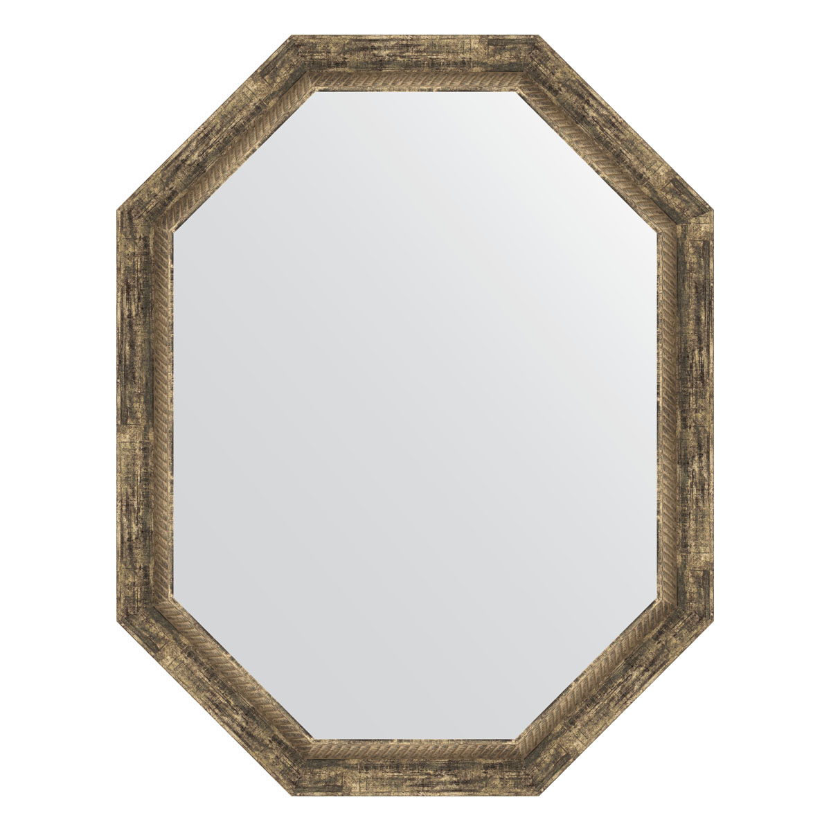 Зеркало настенное Polygon EVOFORM в багетной раме старое дерево с плетением, 73х93 см, BY 7124