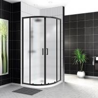 Душевой уголок BelBagno UNO-195-R-2-90-P-NERO 90х90 см, профиль черный, стекло - матовое фото в интернет-магазине Русалия