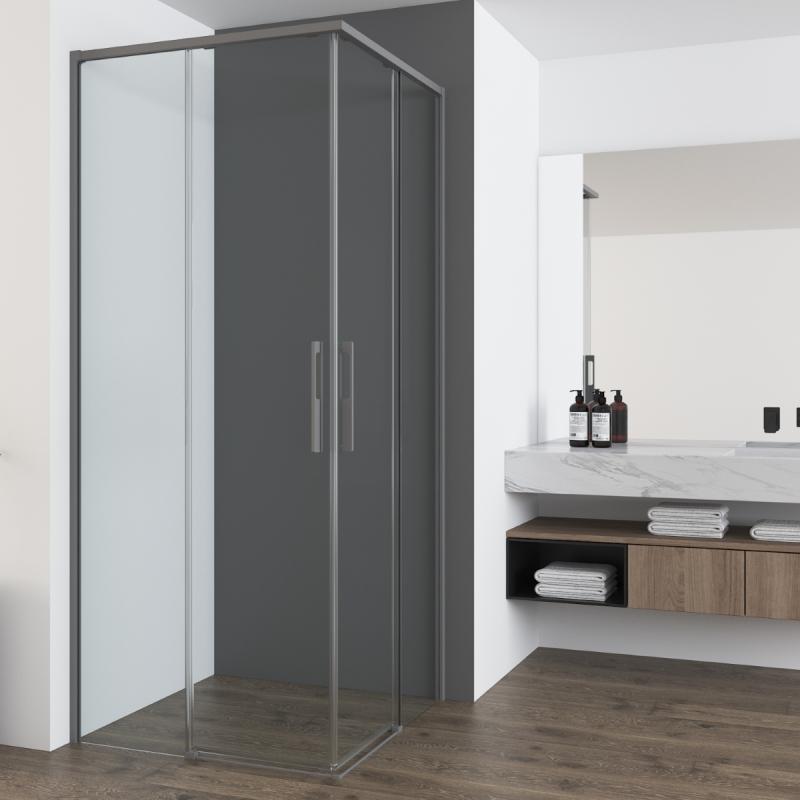 Душевой уголок Ultima VSS-7UL9010CLGM, 900*1000, вороненая сталь, стекло прозрачное Vincea