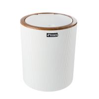 Ведро для мусора FIXSEN WHITE BOOM FX-412-6, белый/коричневый фото в интернет-магазине Русалия