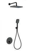 Душевая система с термостатом встраиваемая WONZON & WOGHAND, Черный матовый (WW-D2017-A-MB) фото в интернет-магазине Русалия