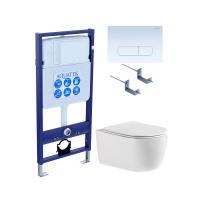 SET AQUATEK ЕВРОПА cmp013 (рама AQUATEK Standard INS-0000012, клавиша KDI-0000013, крепеж KKI-0000002+унитаз ЕВРОПА AQ1106-00 с тонким сиденьем sc) фото в интернет-магазине Русалия