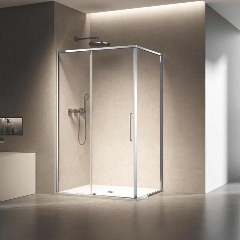 Душевой уголок Slim 8mm VSR-6SL8014CL, 1400*800, хром, стекло прозрачное Vincea