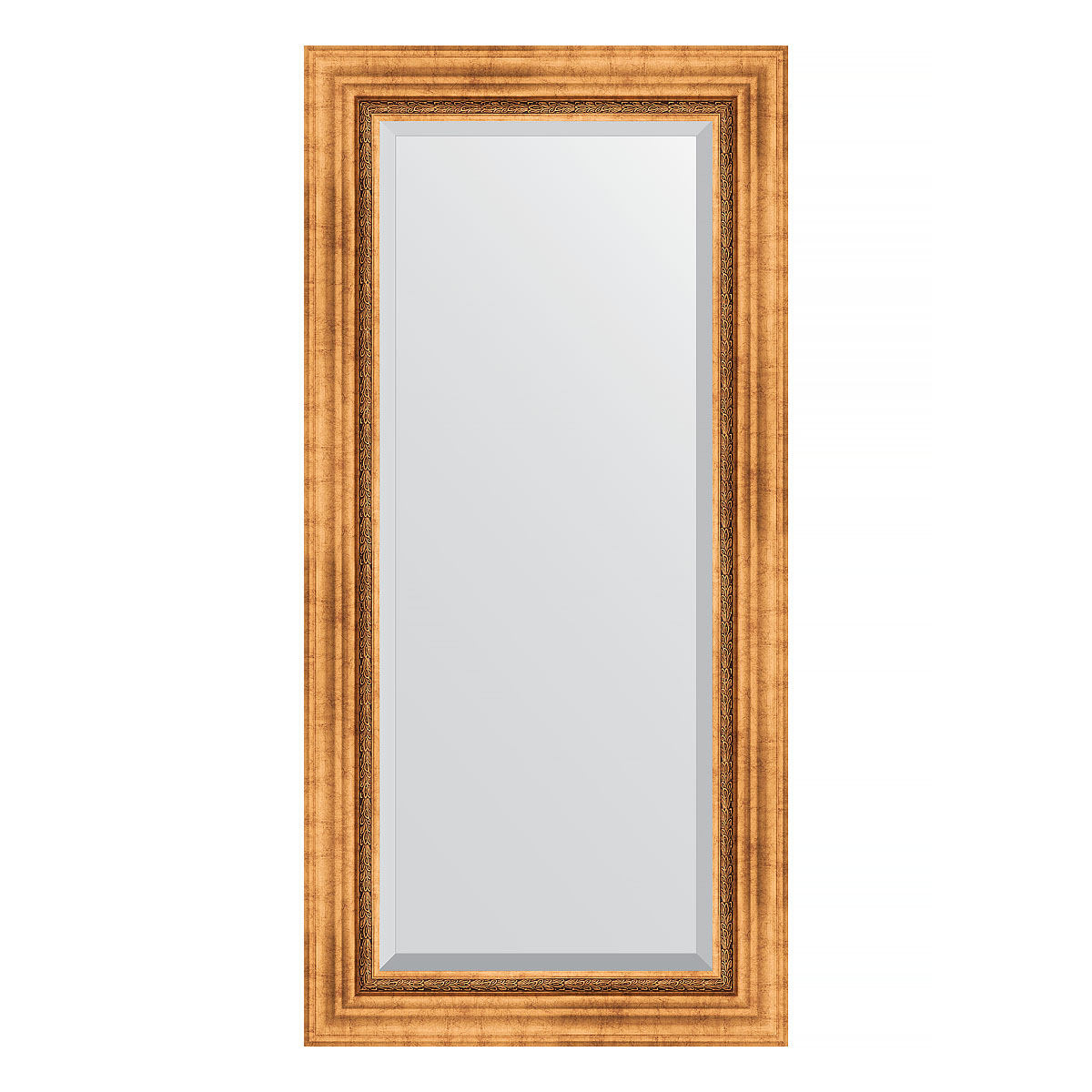 Зеркало настенное с фацетом EVOFORM в багетной раме римское золото, 56х116 см, BY 3490