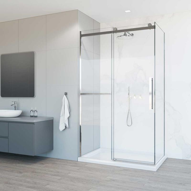 Душевой уголок Como Soft VSR-1CS1013CL, 1300*1000, хром, стекло прозрачное Vincea