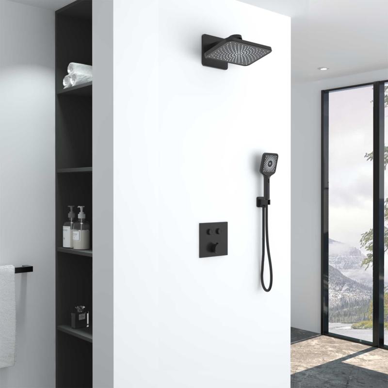 Душевой комплект VSFW-421I4MB встраиваемый, двухрежимный, черный Vincea