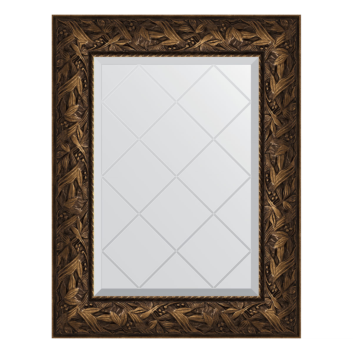 Зеркало настенное с гравировкой EVOFORM в багетной раме Византия бронза, 59х76 см, BY 4029