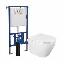 Сет LORANTO: Инсталляция + Унитаз подвесной KROSA 485х360х330 с системой смыва Торнадо, в комплекте с быстросъемным сиденьем микролифт, дюропласт (4501+87266) фото в интернет-магазине Русалия