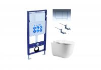 Set AQUATEK КЛАССИК cm (рама AQUATEK Standard INS-0000012 с звукоиз.прокладкой+крепеж KKI-0000002+кнопкаKDI-0000010+унитаз КЛАССИК AQ1112-00 с крышкой-сиденьем soft-close) фото в интернет-магазине Русалия