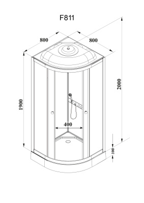 Кабина F811 душевая PARLY  80х80х210 см фото в интернет-магазине Русалия