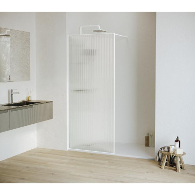 Душевая перегородка RGW WA-08W 1000, стекло Ribbed (Ребристое), профиль белый фото в интернет-магазине Русалия