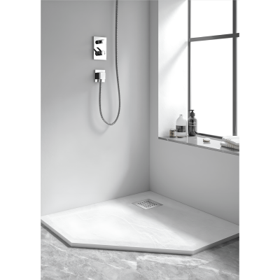 Каменный душевой поддон трапеция STONE TRAY-W фото в интернет-магазине Русалия