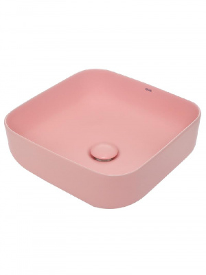 AQM5011 Раковина накладная квадратная, цвет розовый матовый. 390x390x130 фото в интернет-магазине Русалия