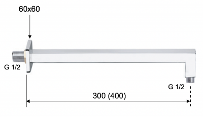 Кронштейн для верхнего душа 40 см Remer 348S40 фото в интернет-магазине Русалия
