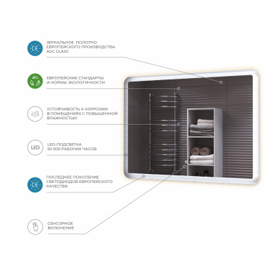 Зеркало прямоугольное Wing Classic 400 z.WIN.40.Classic Vigo фото в интернет-магазине Русалия