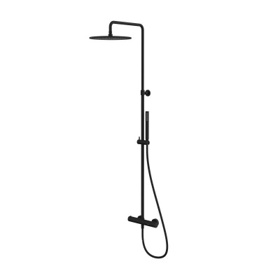 Термостатическая душевая система наружного монтажа WHITECROSS Y Y1254BL (черный мат) фото в интернет-магазине Русалия