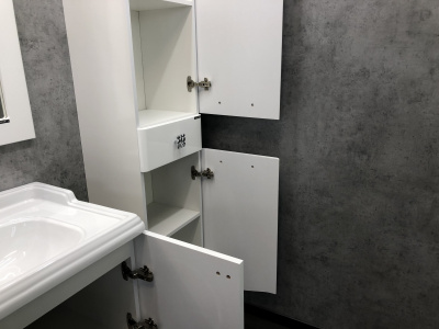 COMFORTY. Шкаф-колонна "Монако-40" правая белый глянец фото в интернет-магазине Русалия