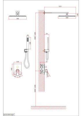 Душевая система D&K встраиваемая Bayern.Liszt (DA1515701A04) фото в интернет-магазине Русалия