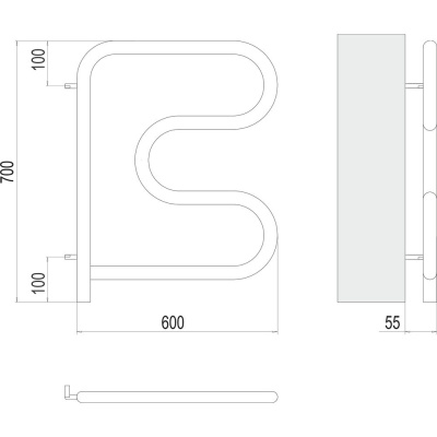 Полотенцесушитель электрический Terminus F-обр 60х60, поворотный 4620768883897 фото в интернет-магазине Русалия