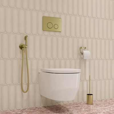 Встраиваемый смеситель с гигиеническим душем, матовое золото, IDDIS, 005MGR0i08 фото в интернет-магазине Русалия